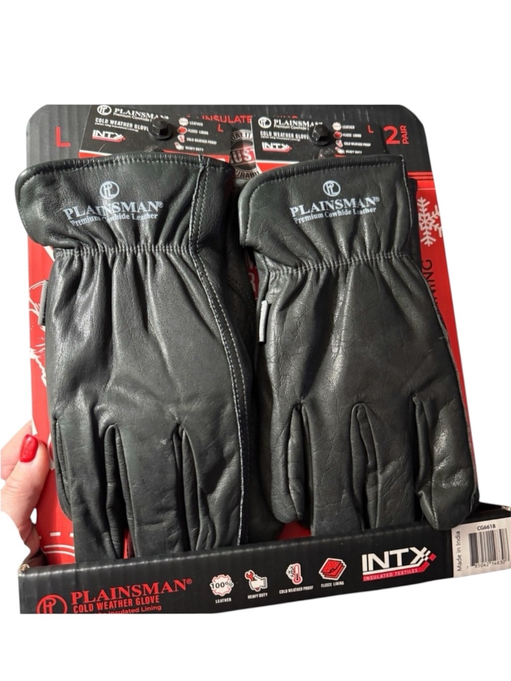 Plainsman Black Gloves with Elasticated Wrist and Smooth Finish